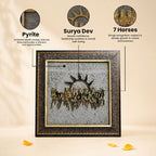 7 Horses on Raw Pyrite Frame